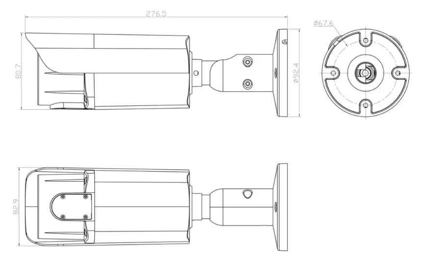 MY-BL688 尺寸圖（276.5 × 92.4 mm）