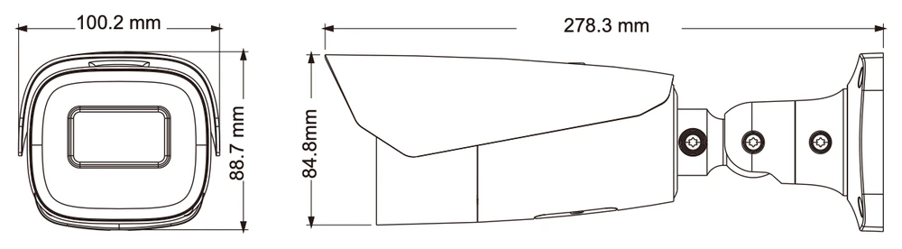 MY-LPR458 尺寸圖（100.2 × 88.7 × 278.3 mm）