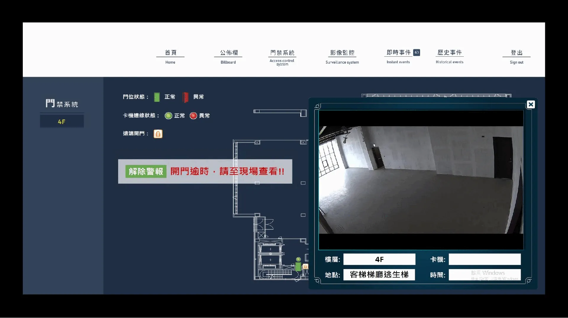 門禁監控 — ITS 智慧圖控介面